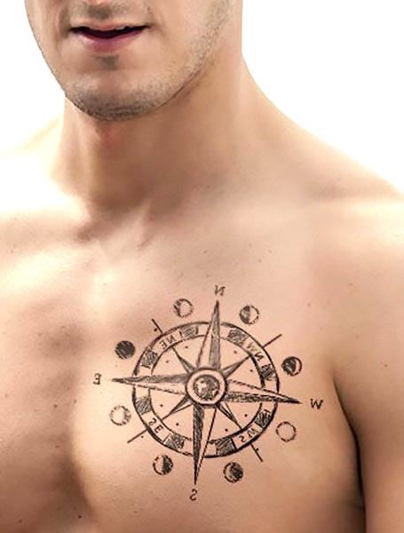 20 крутых татуировок c компасом для мужчин и их значение