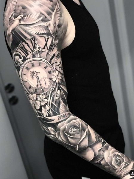 20 татуировок с часами для мужчин, которые ценят свое время