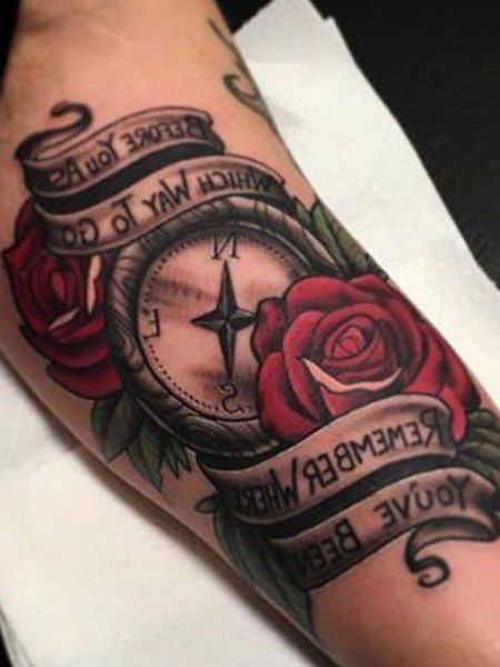 18 стильных татуировок с розами для мужчин