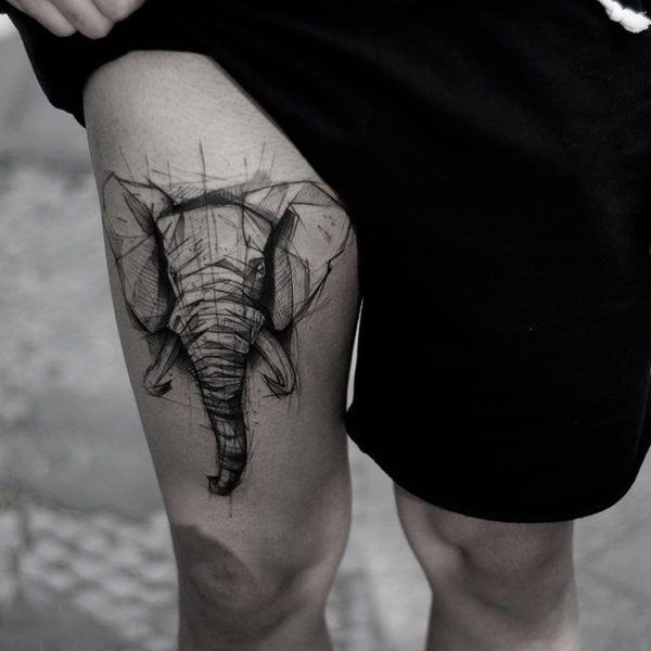 20 мощных татуировок слона для настоящих мужчин