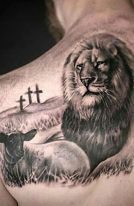 20 свирепых татуировок льва для мужчин