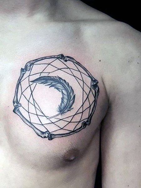 Подборка необычных татуировок «Ловец снов» для мужчин