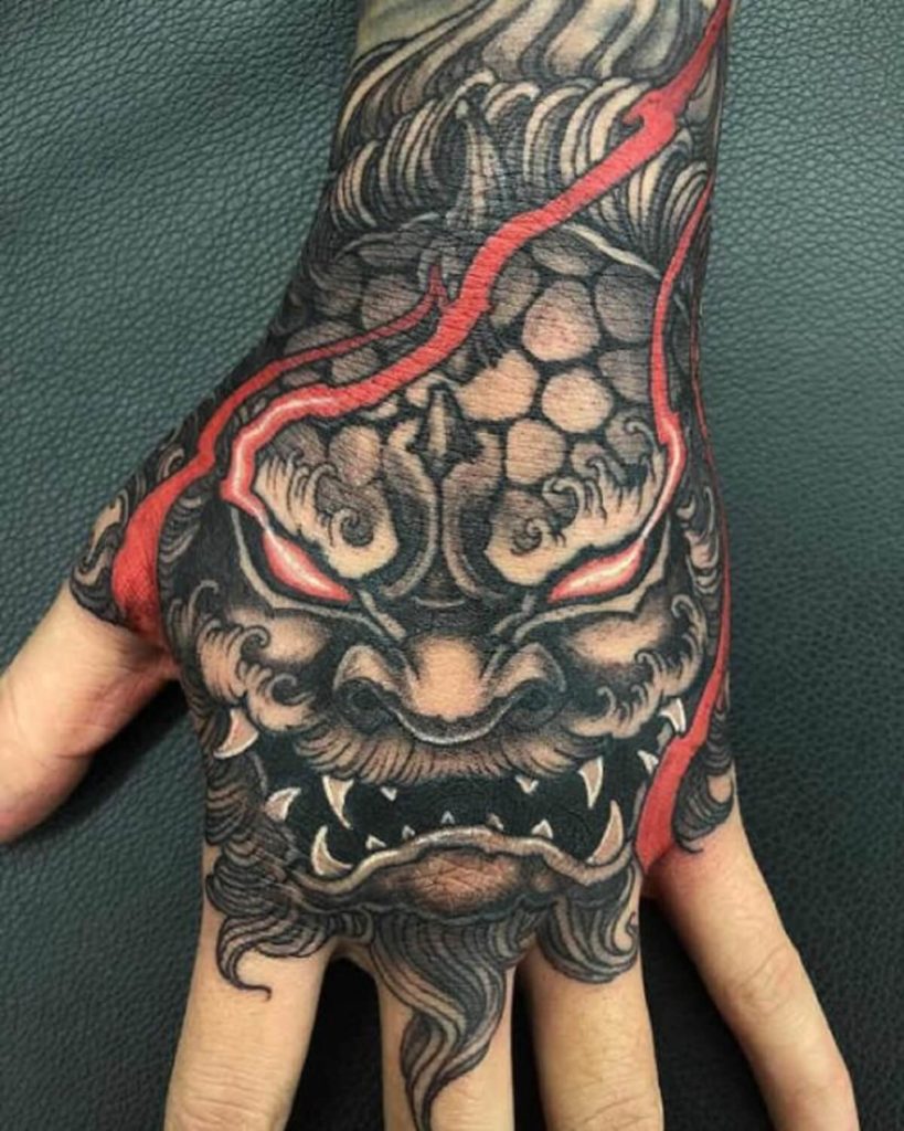 демон японский ханья тату рука