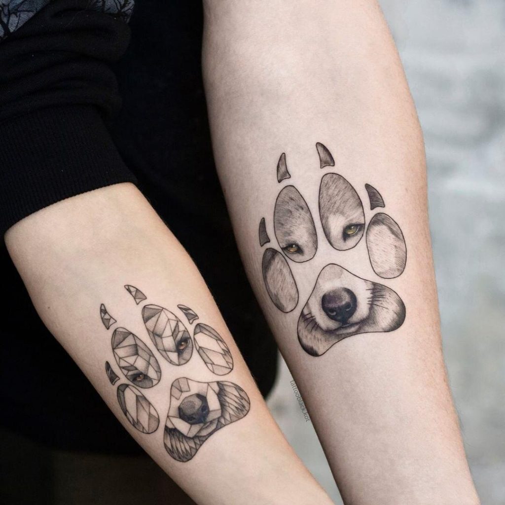 татуировка лапа волка